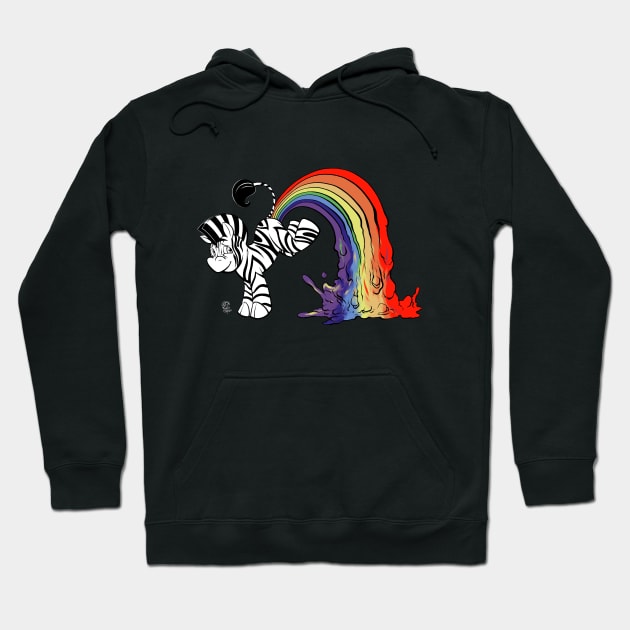 Zebra Pooping Rainbows Hoodie by josesartcave